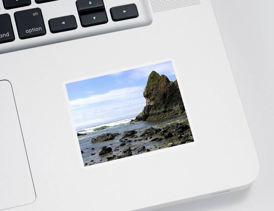 Arcadia Beach Sticker featuring the photograph Arcadia Beach Rocks by Will Borden