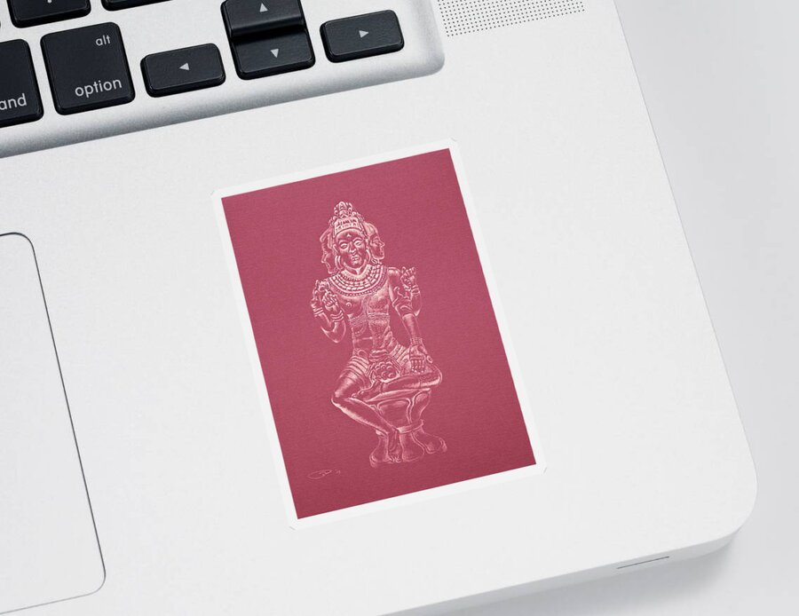 Ardhanarishvara Sticker featuring the drawing Ardhanarishvara II by Michele Myers