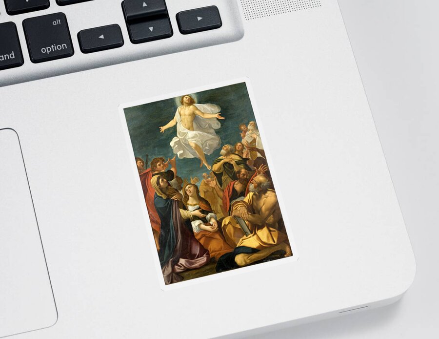 Giacomo Cavedone Sticker featuring the painting Ascension of Christ by Giacomo Cavedone