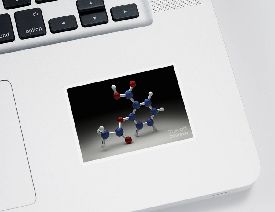 Drugs Sticker featuring the photograph Aspirin Molecule by Science Picture Co