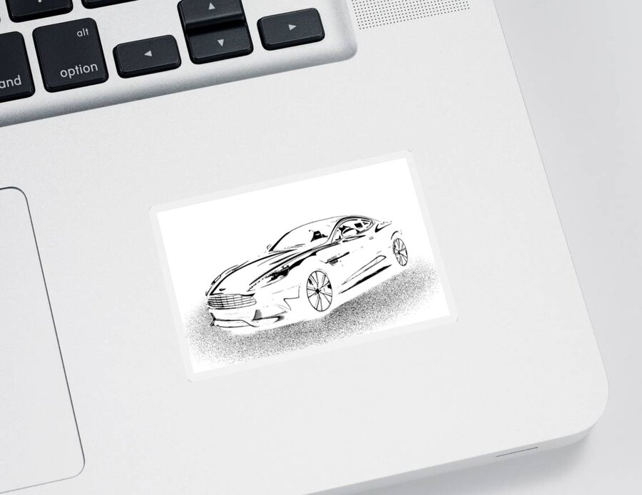 Aston Martin Sticker featuring the digital art Aston Martin by Rogerio Mariani