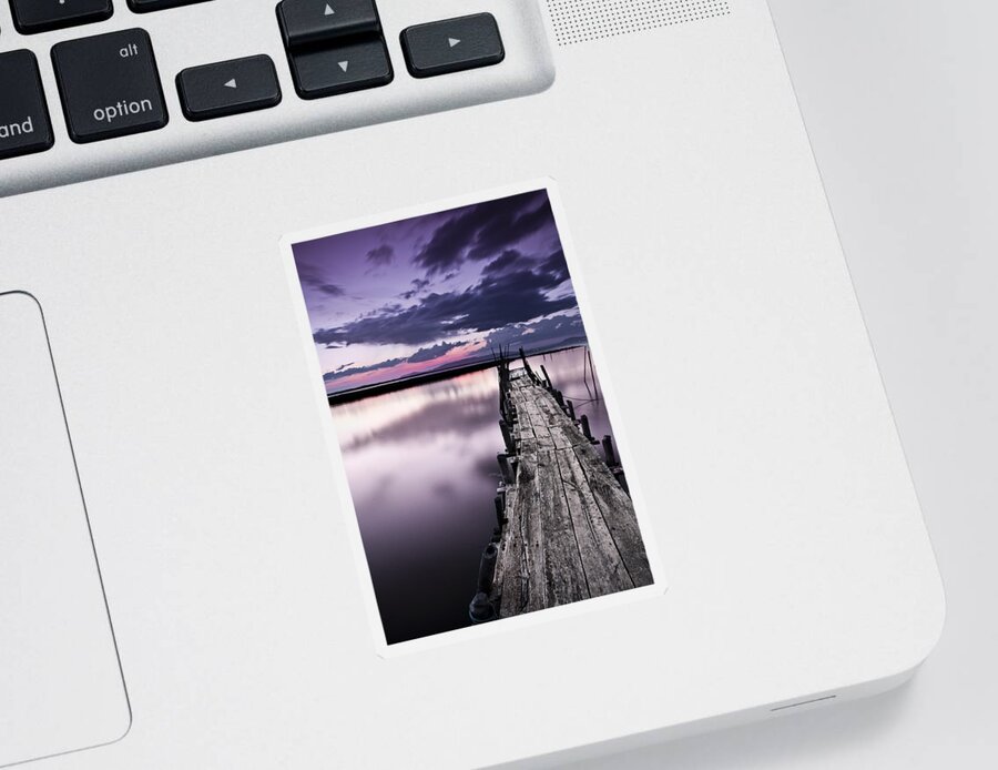 Pier Sticker featuring the photograph At the end by Jorge Maia