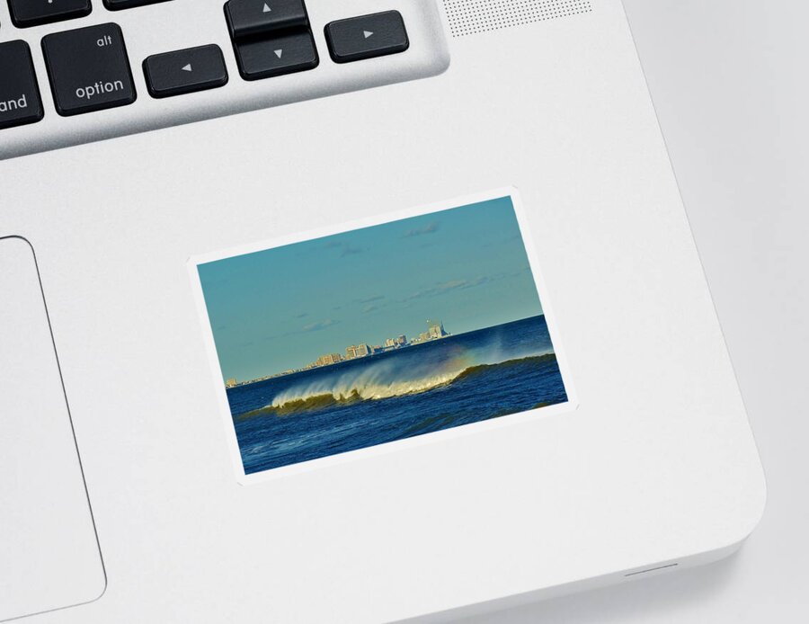 Water Sticker featuring the photograph Atlantic City by Ed Sweeney