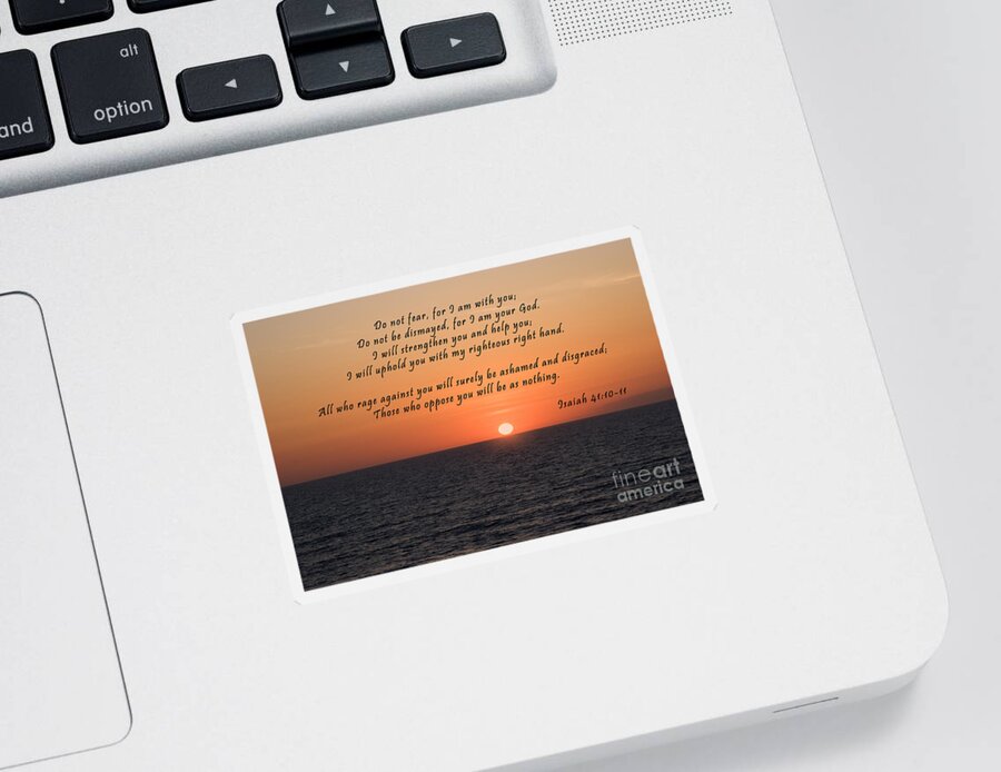 Beach Sticker featuring the photograph Atlantic Sunrise Scripture by Jill Lang