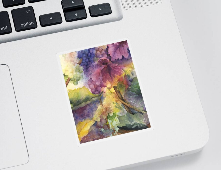 Grapes Sticker featuring the painting Autumn Magic I by Maria Hunt