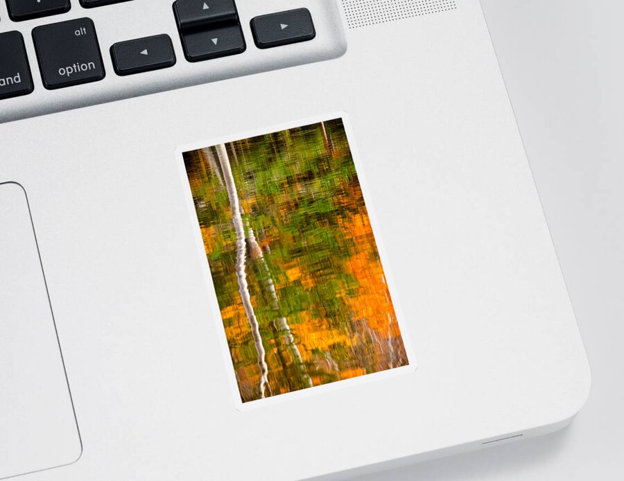 Abstract Sticker featuring the photograph Autumn Reflections by Jeff Sinon