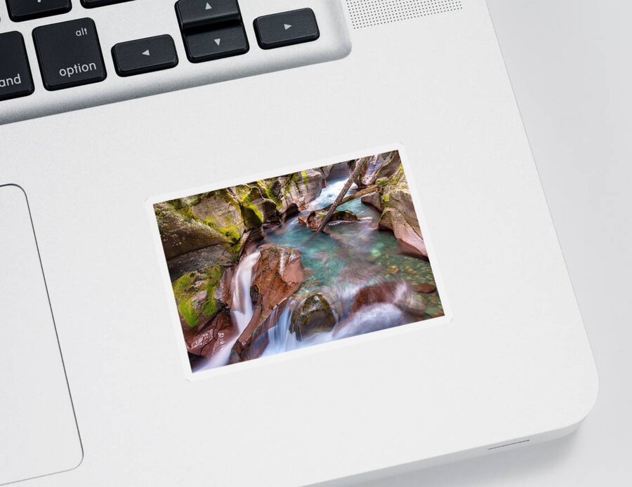 Glacier National Park Sticker featuring the photograph Avalanche Gorge 4 of 4 by Adam Mateo Fierro