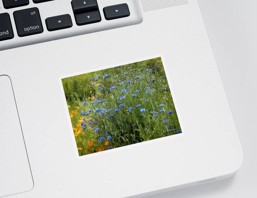 Landscape Sticker featuring the painting Bachelor's Meadow by RC DeWinter