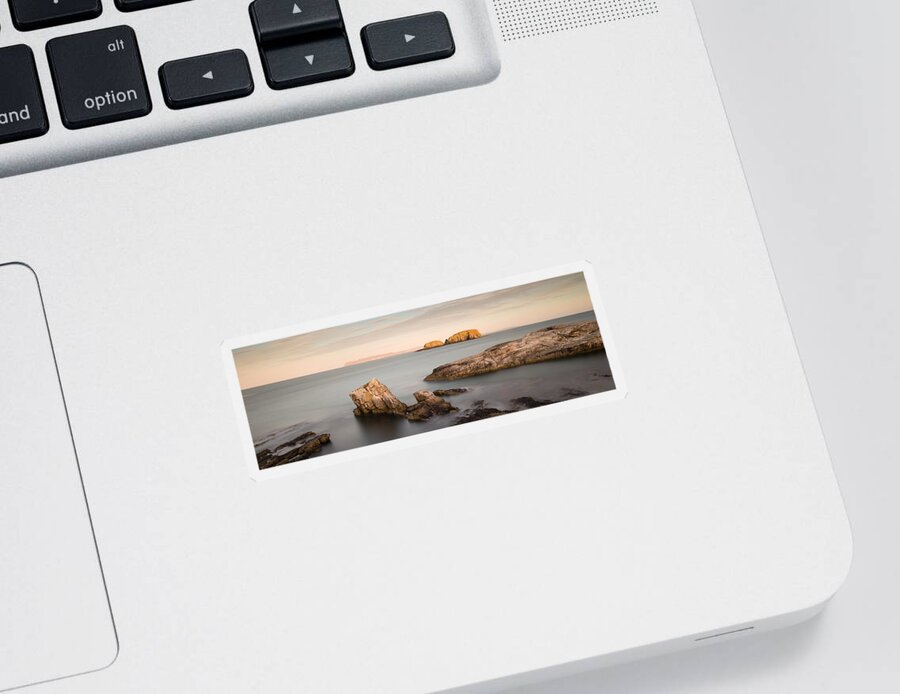 Sheep Island Sticker featuring the photograph Ballintoy Bay by Nigel R Bell