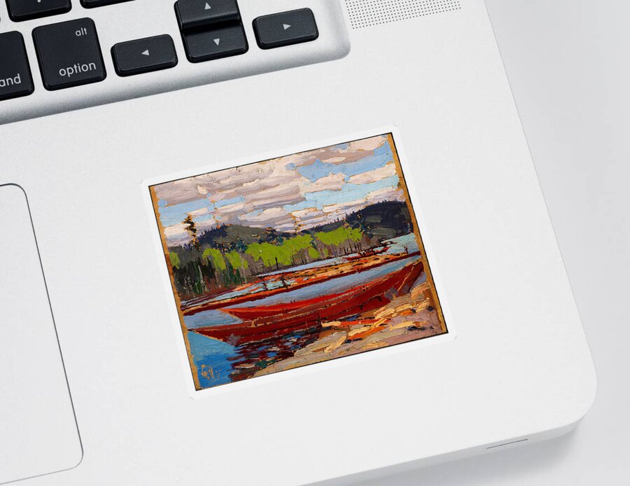 Tom Thomson Sticker featuring the painting Bateaux by Tom Thomson