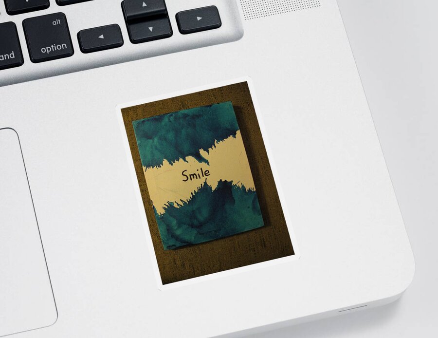 Child Sticker featuring the painting Be Happy in a Stormy Sea by Lawrence Christopher