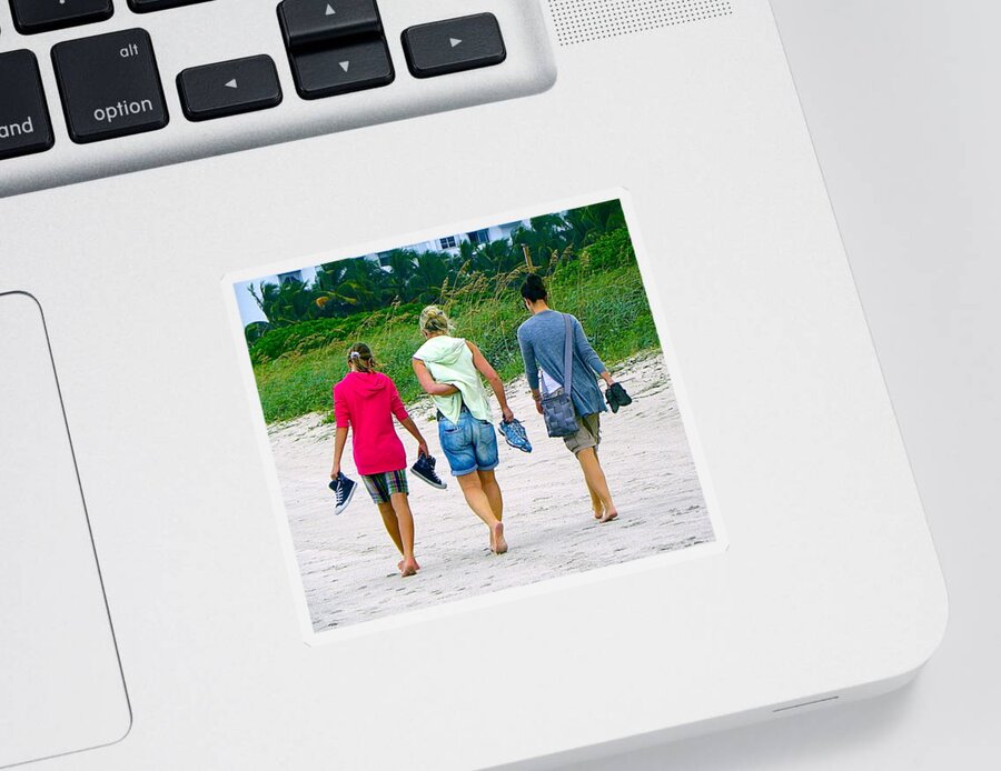 Beach Sticker featuring the photograph Beach Girls by Barbara Zahno