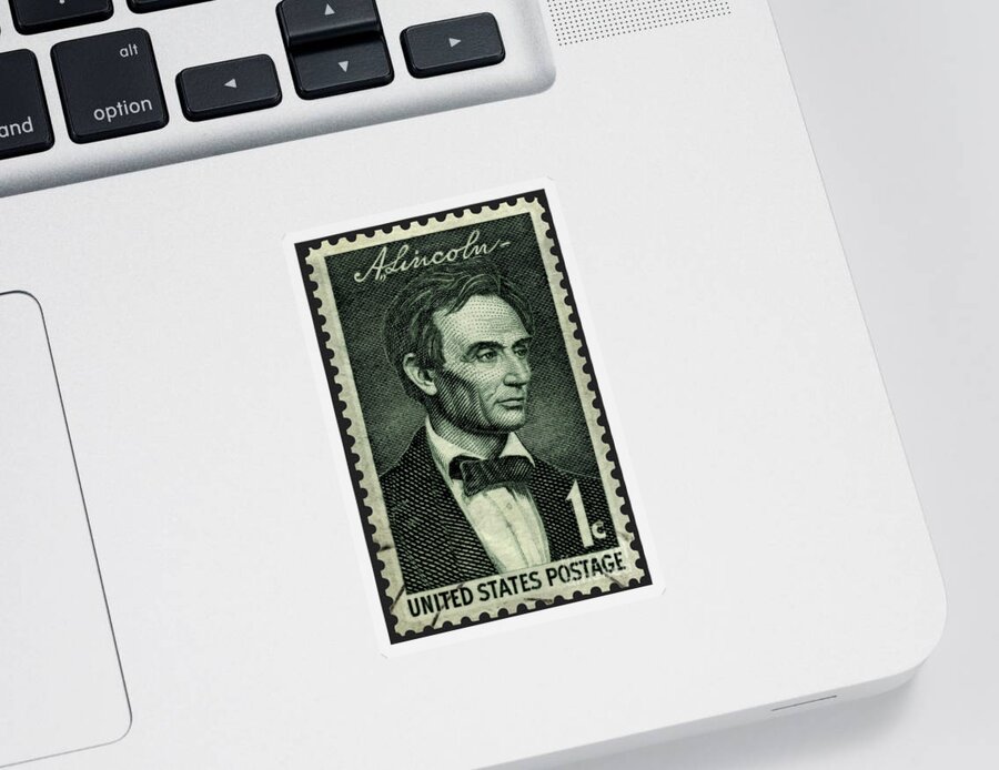 Antebellum Sticker featuring the photograph Beardless Abraham Lincoln Commemorative Stamp by Phil Cardamone