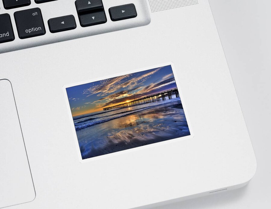 Sunset Sticker featuring the photograph Beautiful Cayucos by Beth Sargent
