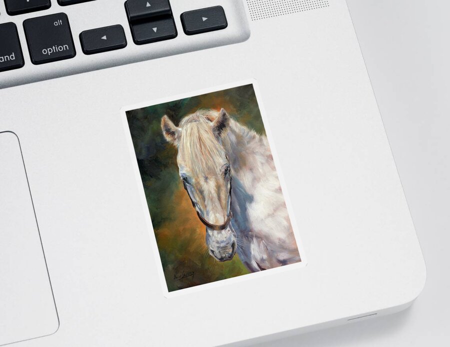 Horse Sticker featuring the painting Beautiful Gem by David Stribbling