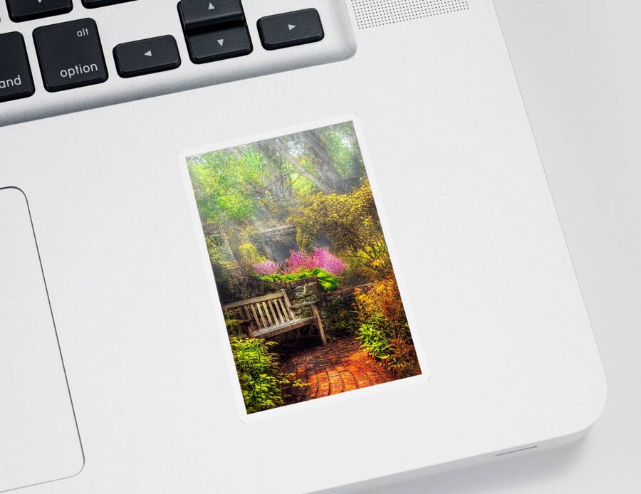 Savad Sticker featuring the photograph Bench - Tranquility II by Mike Savad