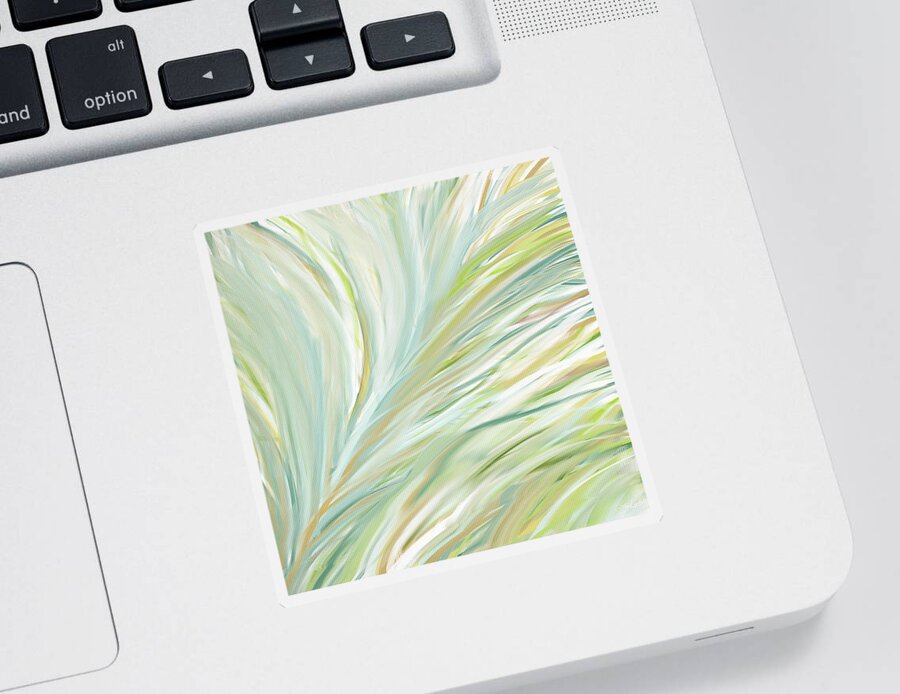 Light Green Sticker featuring the painting Blooming Grass by Lourry Legarde