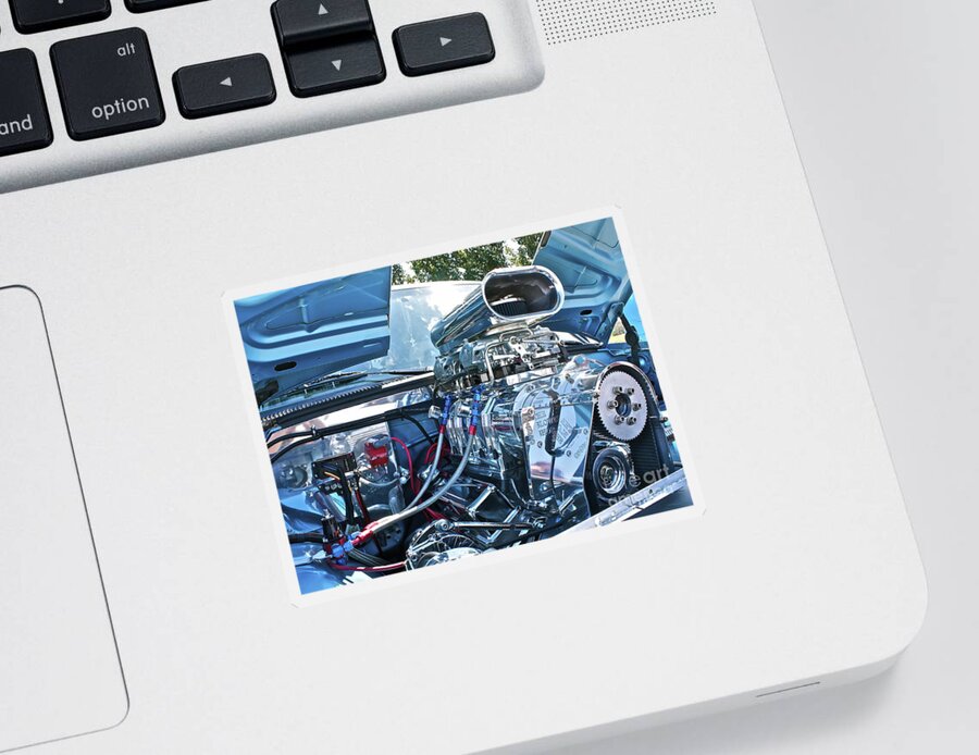 Chrome Sticker featuring the photograph Blower Shop by Linda Bianic