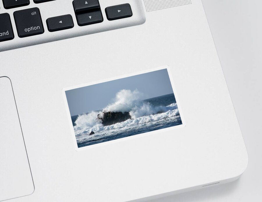 Ocean Sticker featuring the photograph Blue Bay Breaker by James B Toy