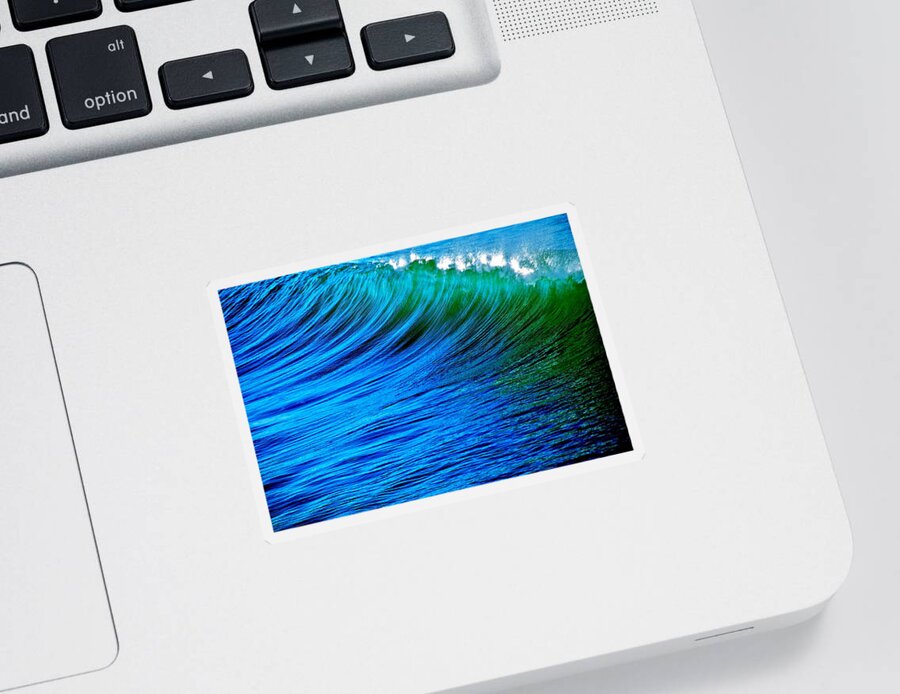 Wave Sticker featuring the photograph Blue Green Wave by Liz Vernand