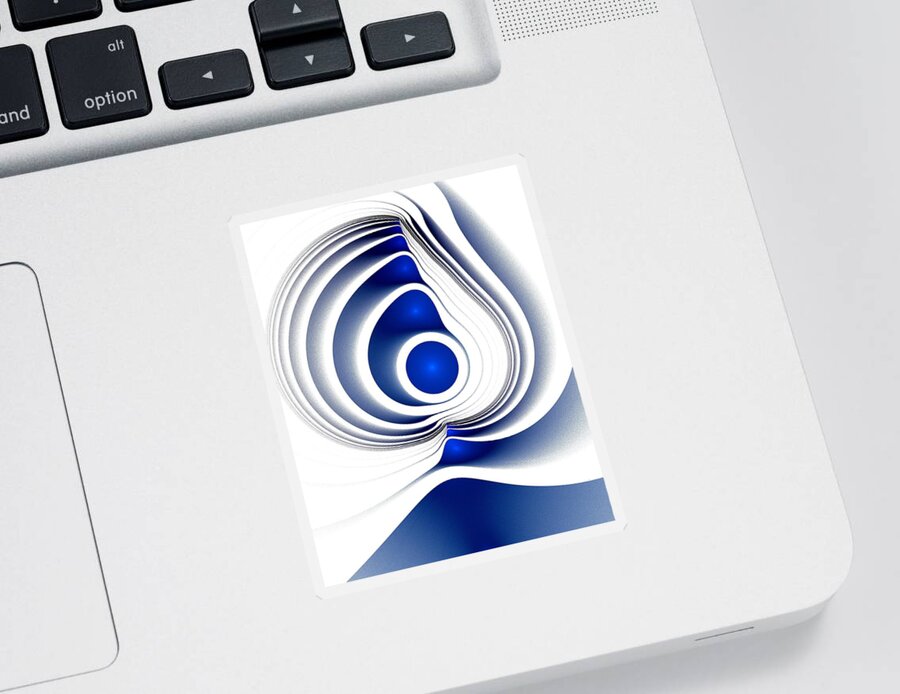 Malakhova Sticker featuring the digital art Blue Imprint by Anastasiya Malakhova