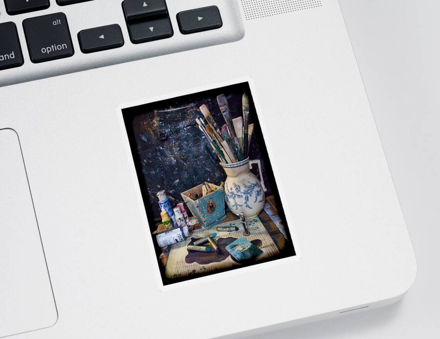 Blue Still Life Sticker featuring the photograph Blue Still Life by Bellesouth Studio