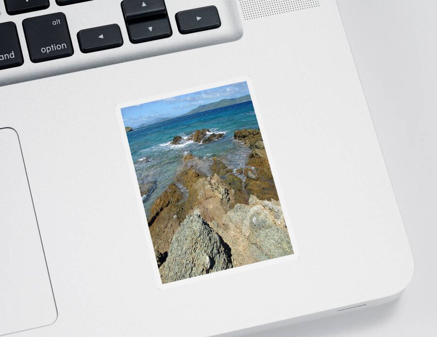 Sapphire Beach Sticker featuring the photograph Blue Stone 02 by Pamela Critchlow