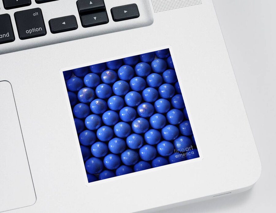 Blue Sticker featuring the photograph Blue symmetry by Danuta Bennett