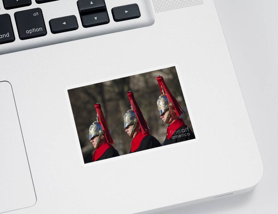 Horse Guards Sticker featuring the photograph Blues and Royals Life Guards by Steev Stamford