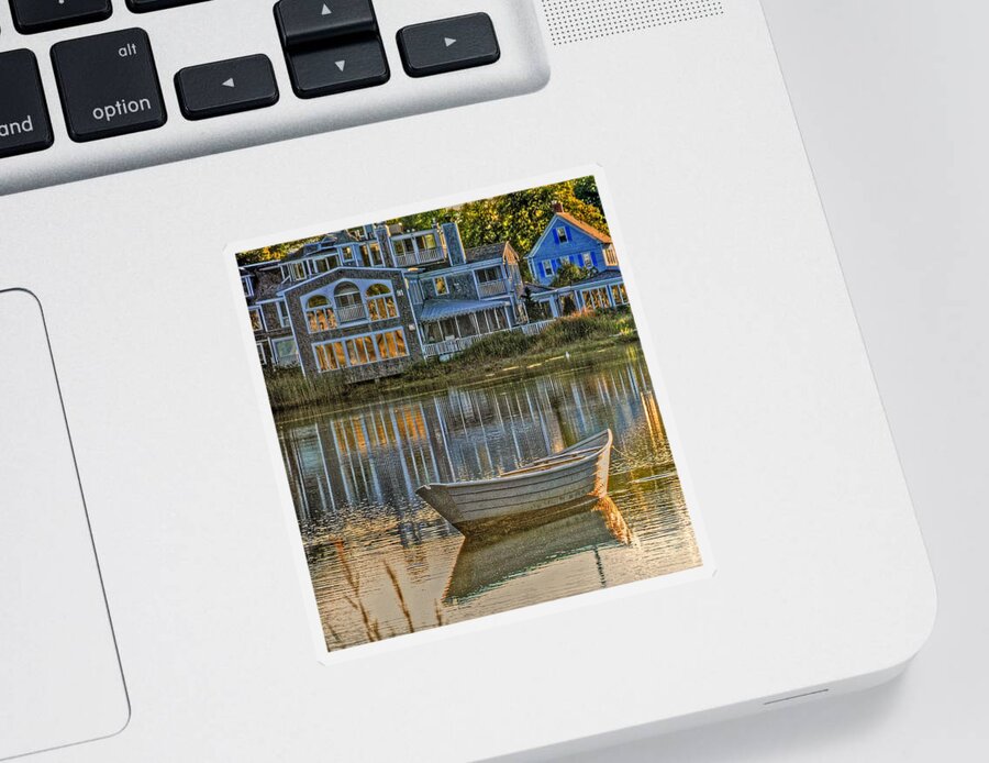 Boat Photographs Sticker featuring the photograph Boat in Late Afternoon by Phyllis Meinke