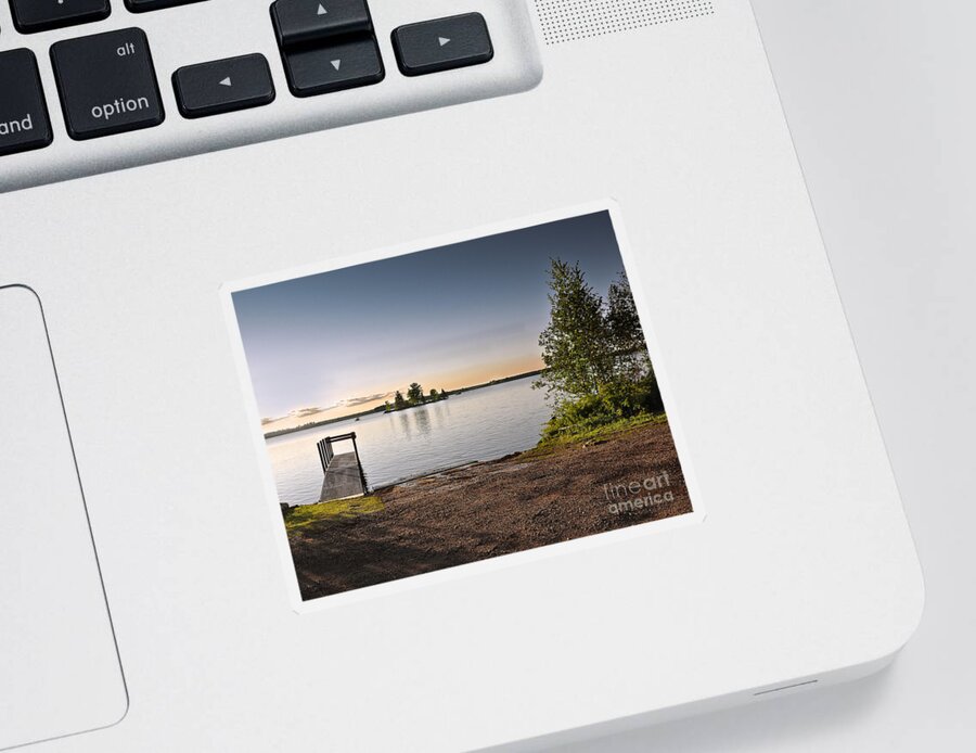 Boat Landing Sticker featuring the photograph Boat Landing by Gwen Gibson