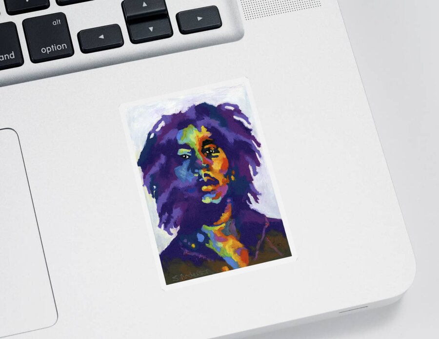Bob Marley Sticker featuring the painting Bob Marley by Stephen Anderson