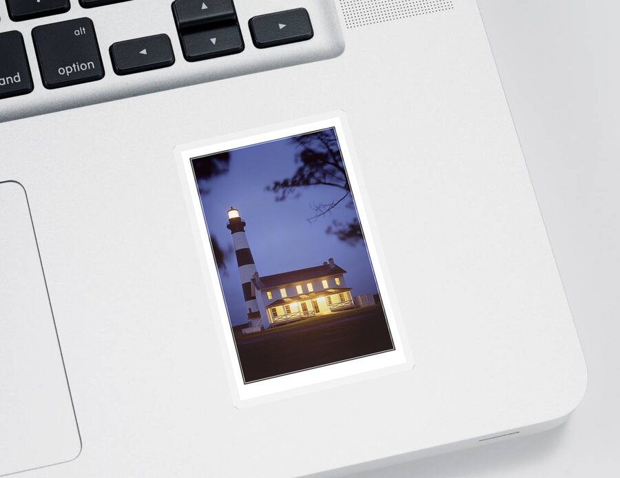 Evening Scene Sticker featuring the photograph Bodie Light just After Dark by Mike McGlothlen