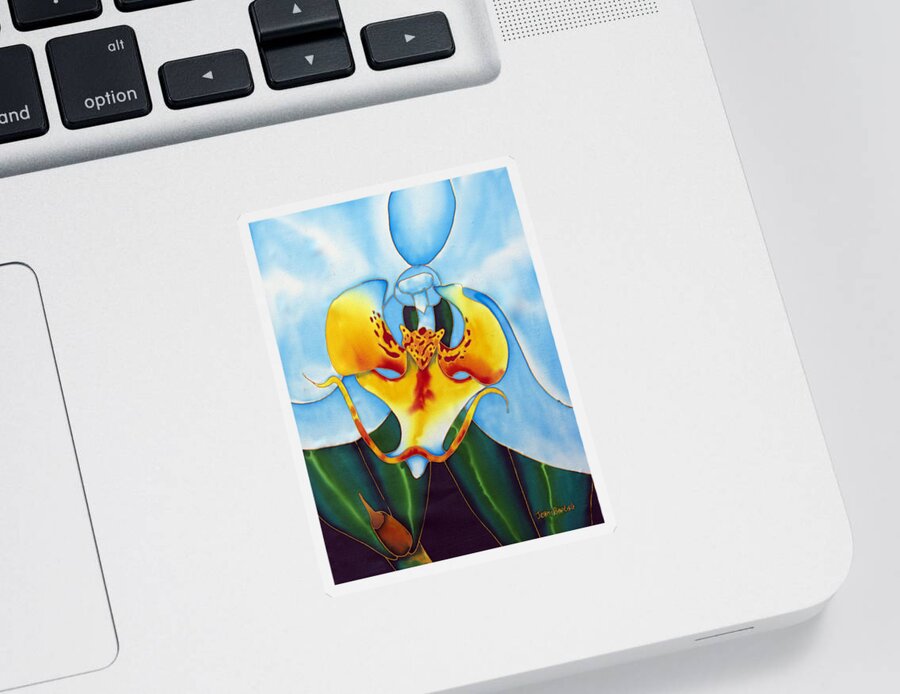 Orchid Flower Sticker featuring the painting Bonnie Orchid I by Daniel Jean-Baptiste