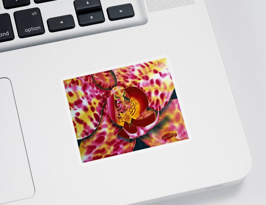 Orchid Flower Sticker featuring the painting Bonnie Orchid III by Daniel Jean-Baptiste