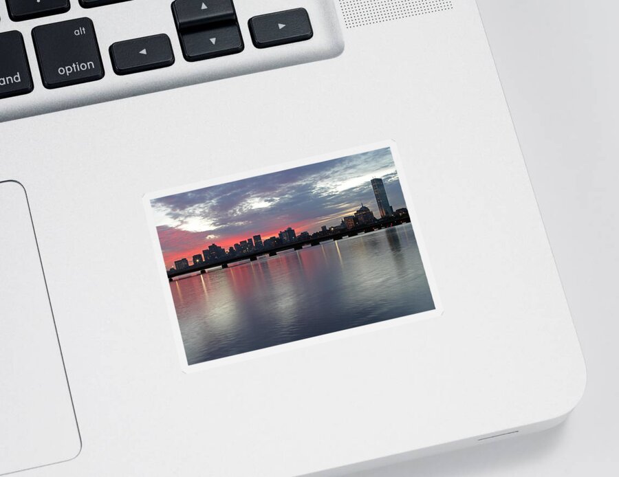 Sunrise Sticker featuring the photograph Boston Sunrise by Juergen Roth