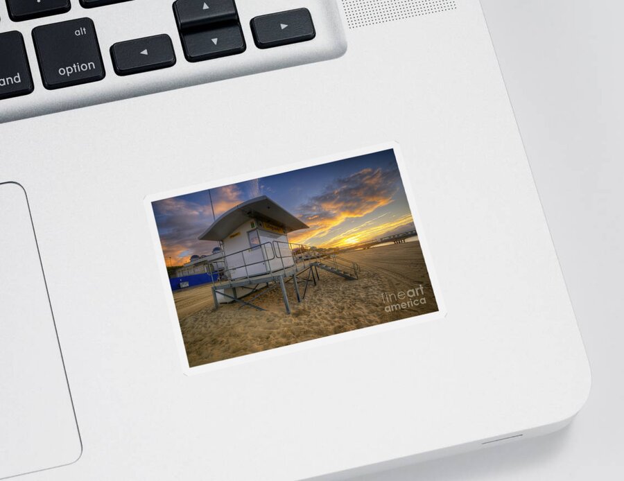 Hdr Sticker featuring the photograph Bournemouth Beach Sunrise by Yhun Suarez