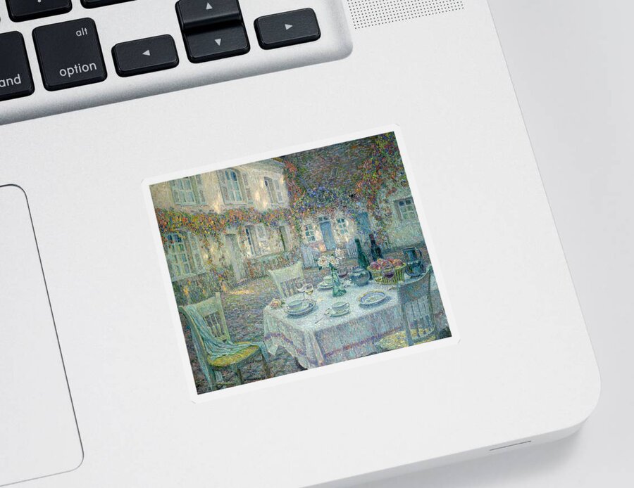 Henri Le Sidaner Sticker featuring the painting Breakfast by Henri Le Sidaner