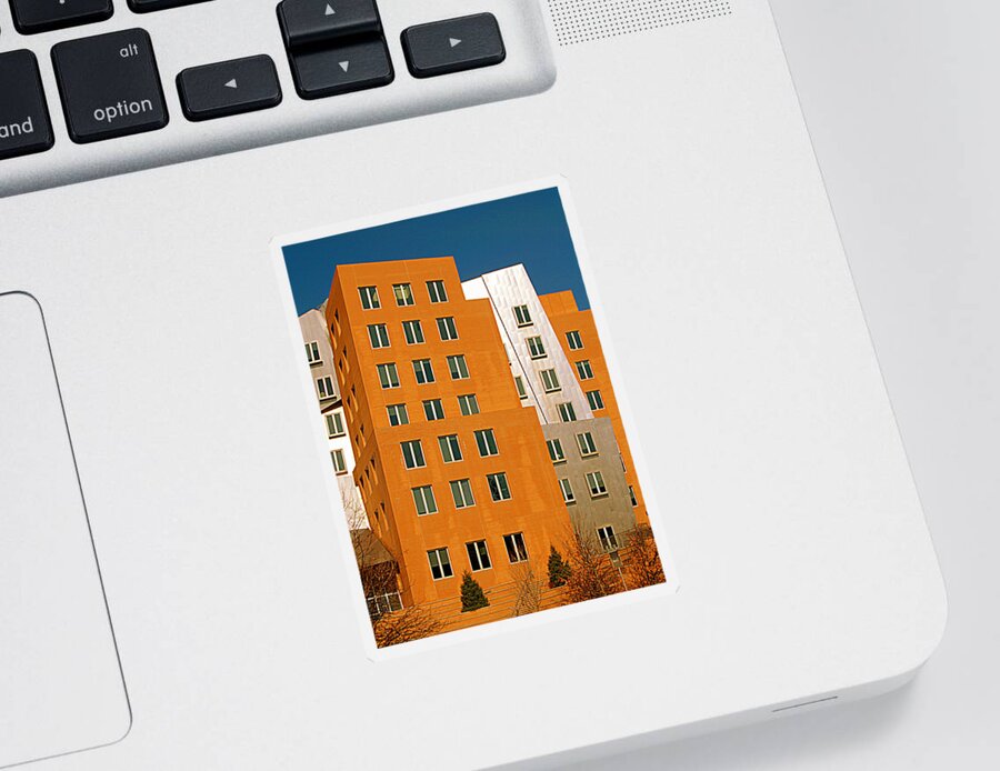 Boston Sticker featuring the photograph Brick and Chrome by Caroline Stella