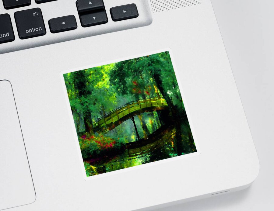 Impressionism Sticker featuring the painting Bridge Of Dreams by Georgiana Romanovna