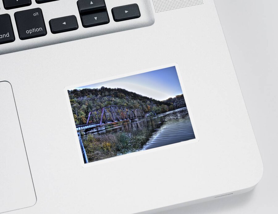 River Sticker featuring the photograph Bridge on a Lake by Jonny D