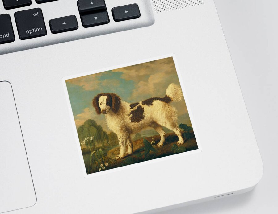 George Stubbs Sticker featuring the painting Brown and White Norfolk or Water Spaniel by George Stubbs