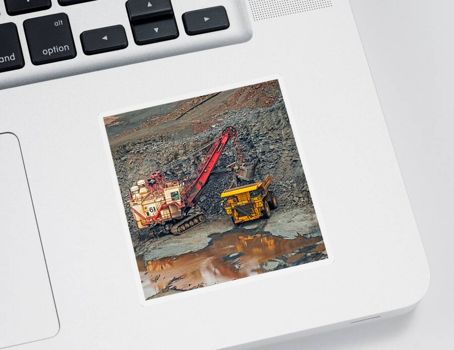 Hull Rust Mine Sticker featuring the photograph Bucyrus Shovel by Paul Freidlund