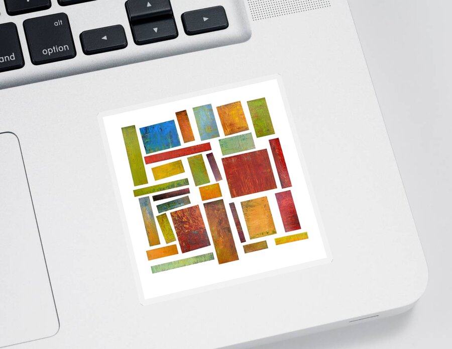 Textural Sticker featuring the painting Building Blocks One by Michelle Calkins