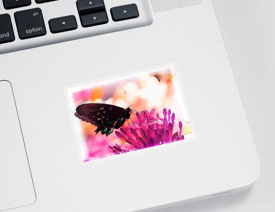 Butterfly Sticker featuring the painting Breathing Into the Sunlight by Marianna Mills