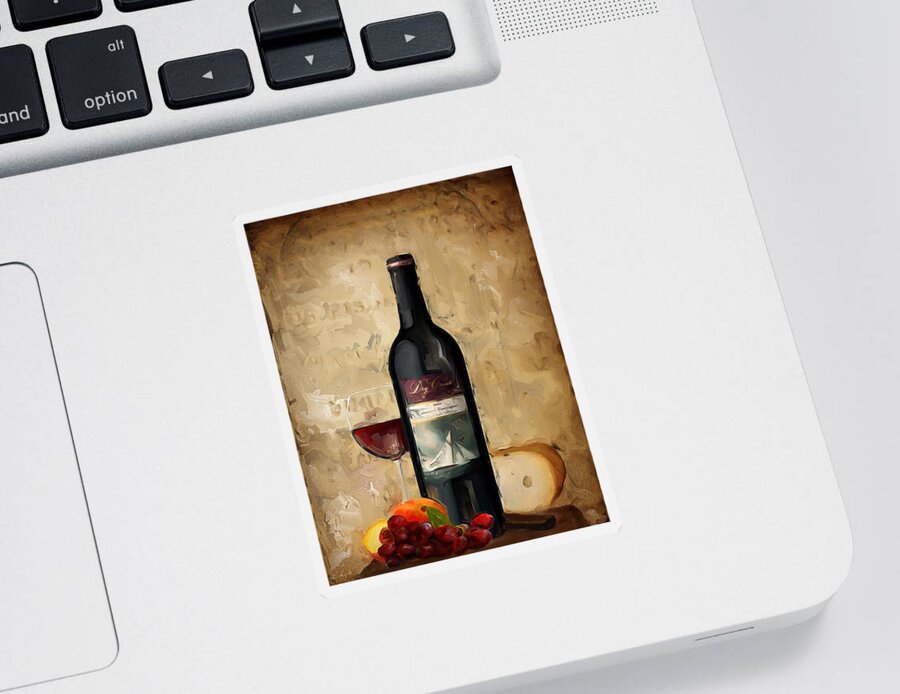 Wine Sticker featuring the painting Cabernet IV by Lourry Legarde