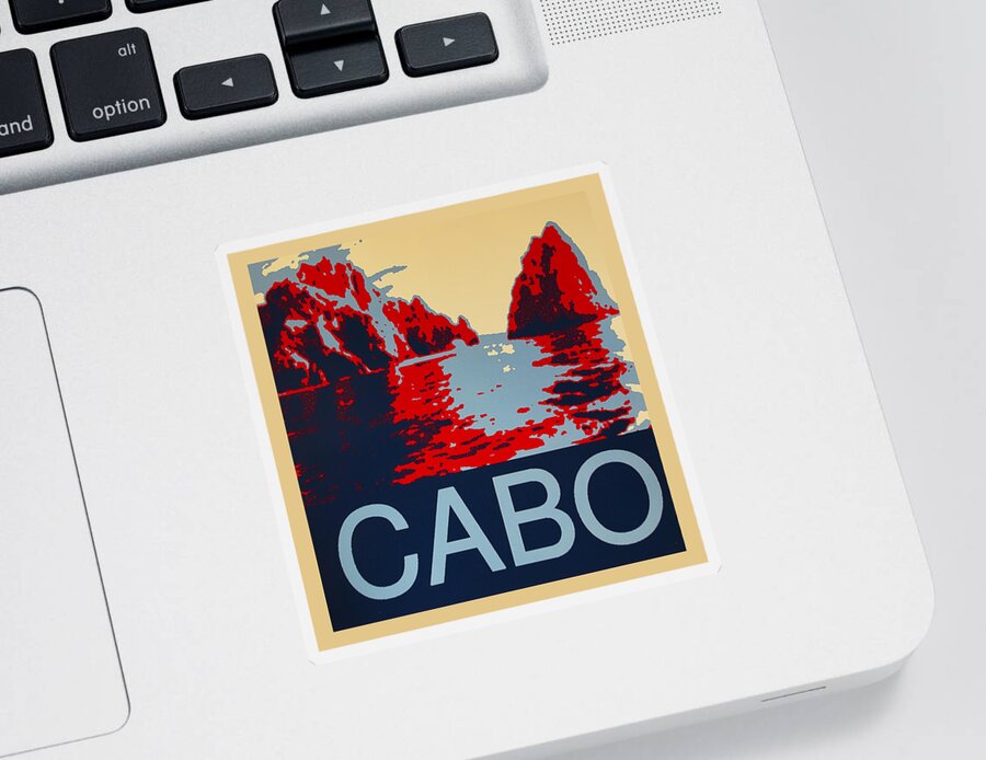 Archway At Cabo Sticker featuring the digital art Cabo by Barbara Snyder