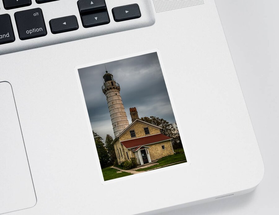 Cana Island Lighthouse Sticker featuring the photograph Cana Island Lighthouse By Paul Freidlund by Paul Freidlund