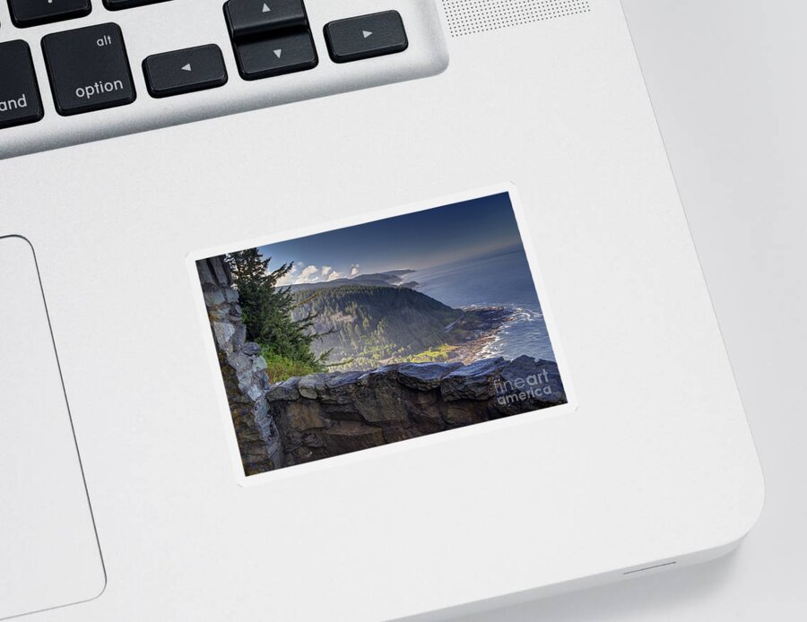 August Sticker featuring the photograph Cape Perpetua Lookout by Mark Kiver
