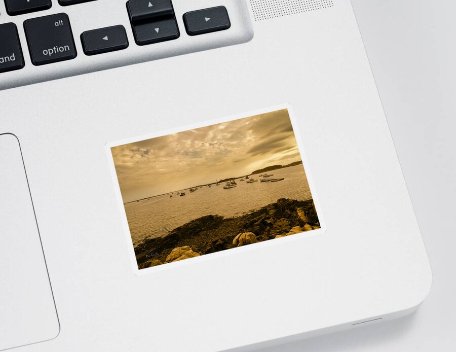  Kennebunk Sticker featuring the photograph Cape Porpoise Sunset by Bob Orsillo